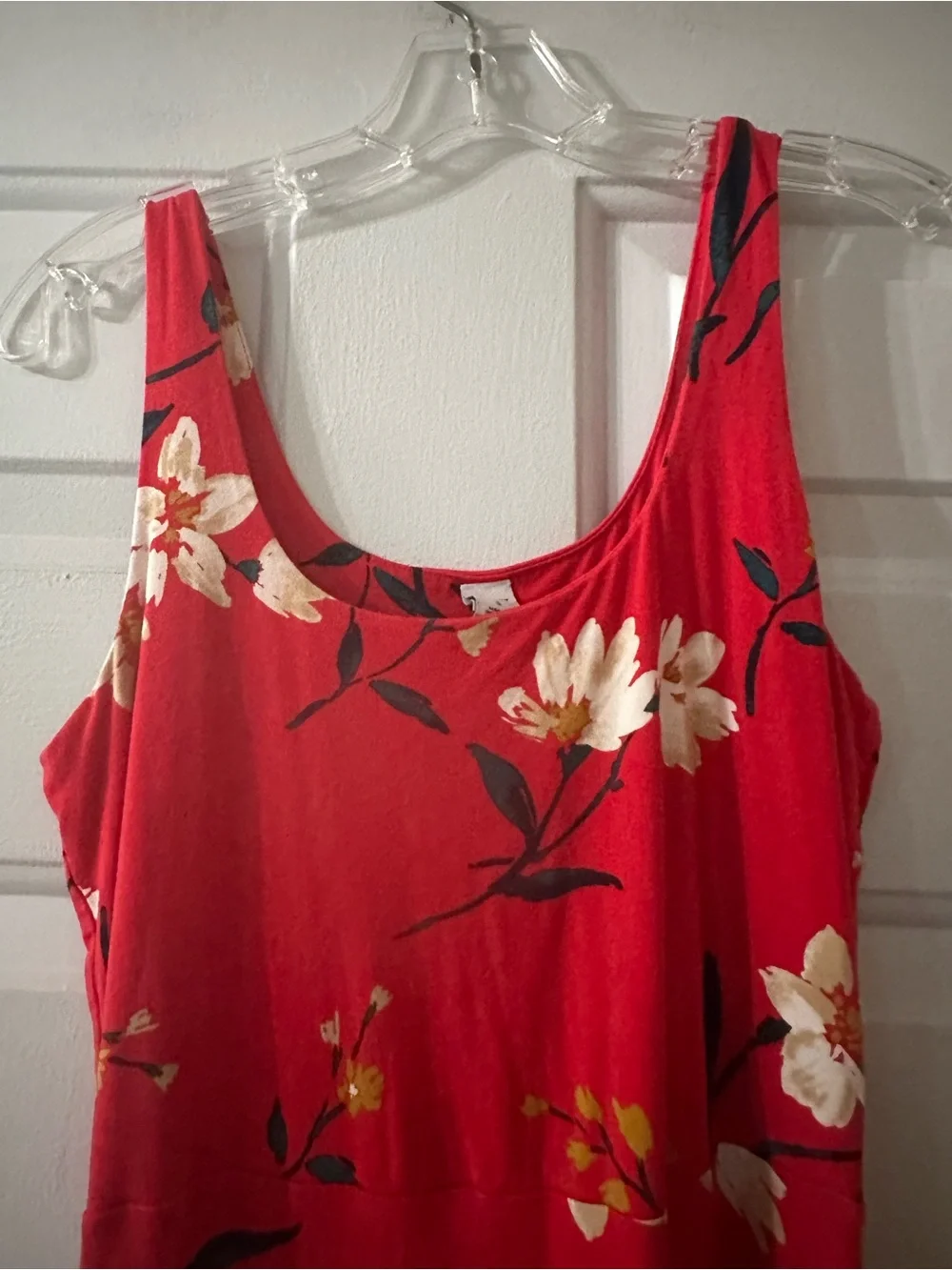 Old Navy Red Floral Tank Maxi Dress Scoop Neck. Size small. - Picture 3 of 11
